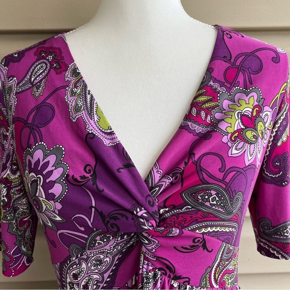 •Evan Picone• Paisley Knit Pullover Dress - Size 8 - Picture 3 of 7